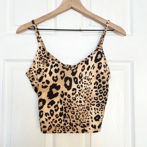 Leopard Cropped Tank Top